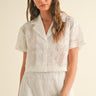 Eyelet Detail Button Down Blouse