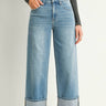 Petite Cuffed Slim Wide Leg