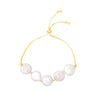 Lucia Pearl Pull Tie Bracelet Gold