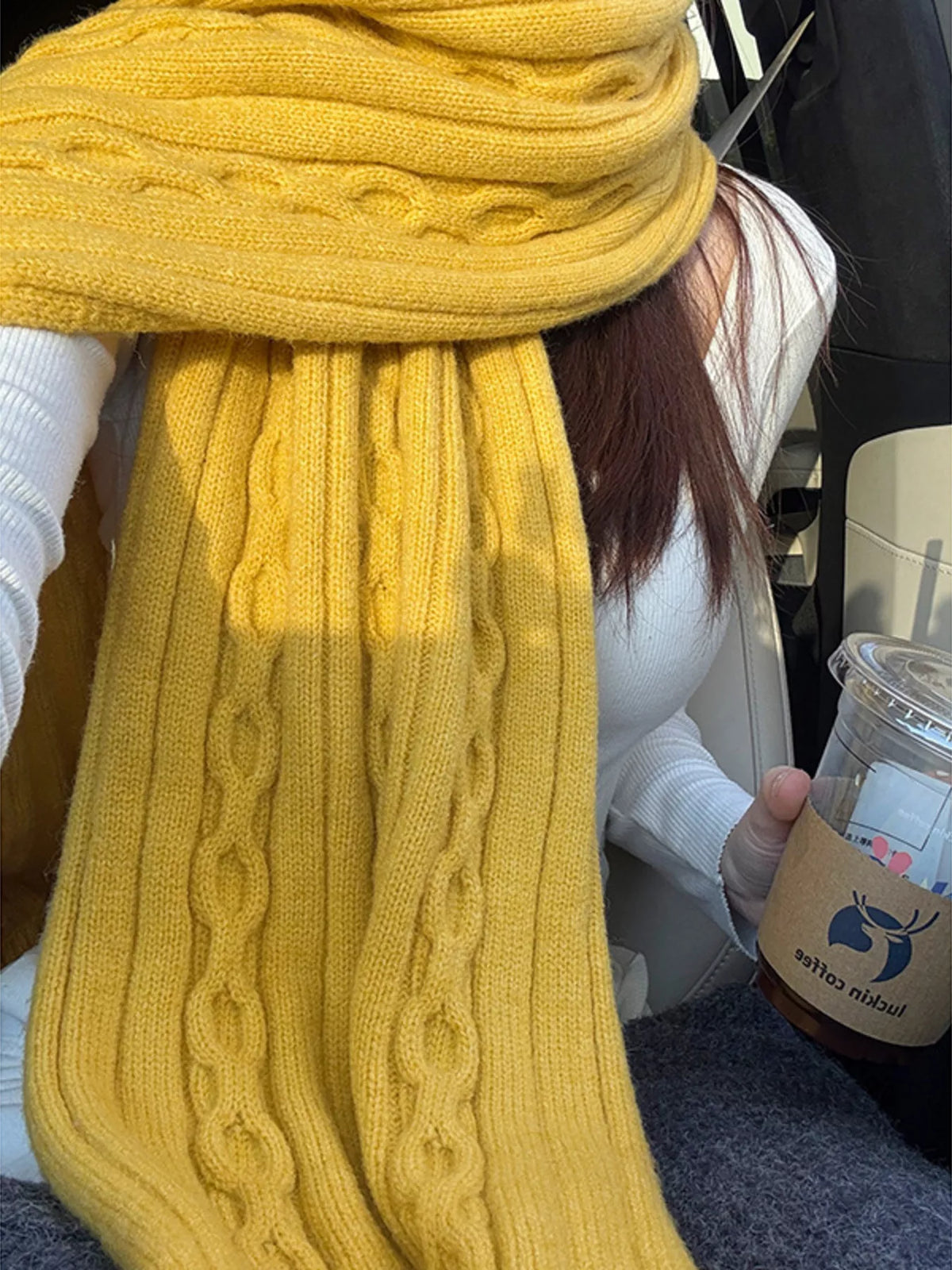 Textured Knit Winter Scarf – view 8
