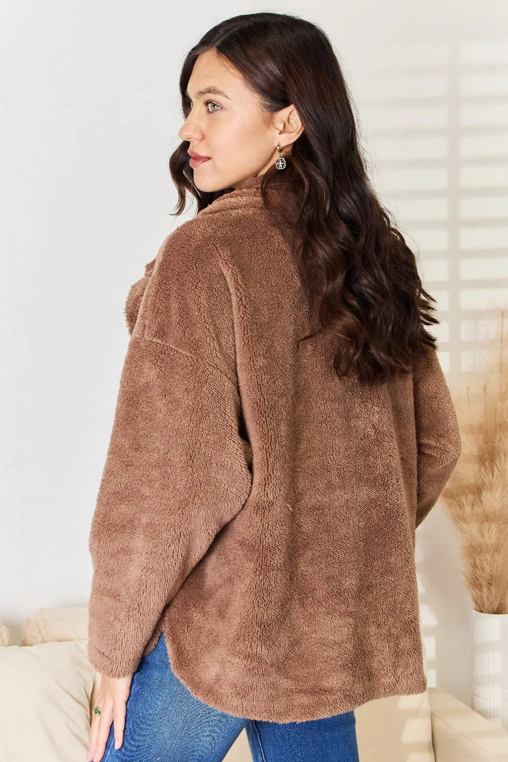 Culture Code Double Breasted Fuzzy Coat – view 2