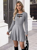 Cable Knit A-Line Sweater Dress by Perfee