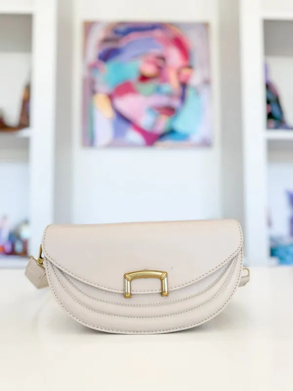 Fame Buckle Closure Crescent Faux Leather Crossbody Bag by Fame Accessories – view 5