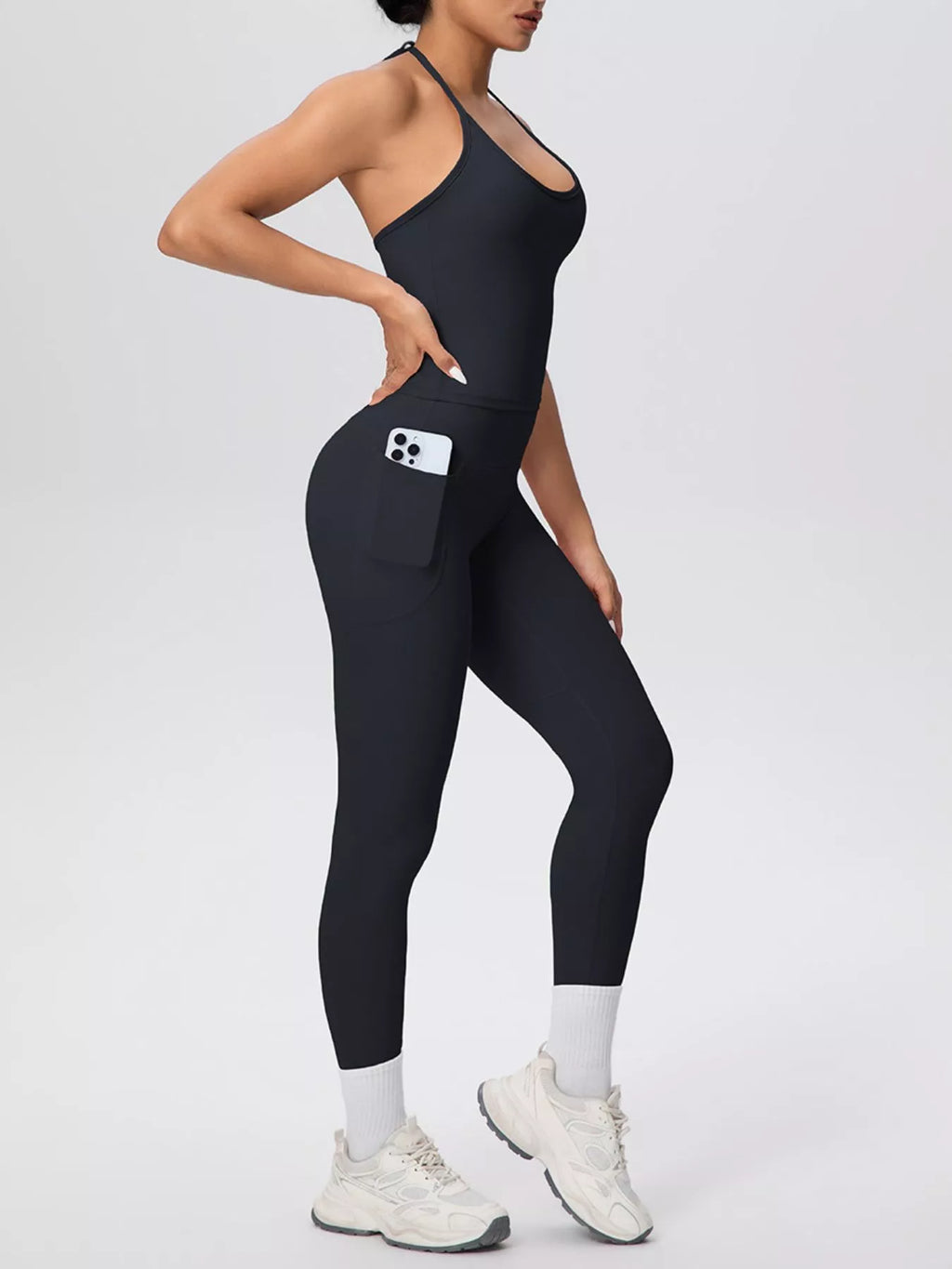 Halter Neck Cami and High-Waisted Leggings Active Set by Lucifera – view 12