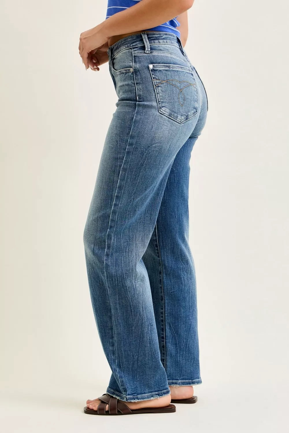 Judy Blue Mid Rise 90s Straight Jeans – view 3