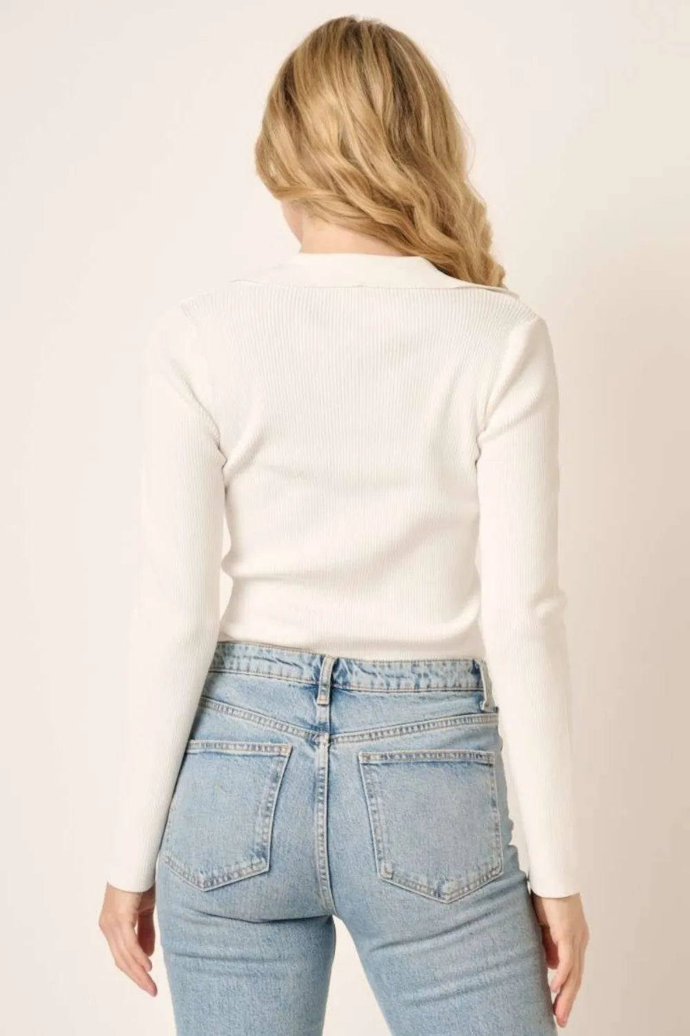 Mittoshop Polo Long Sleeve Ribbed Knit Top – view 2