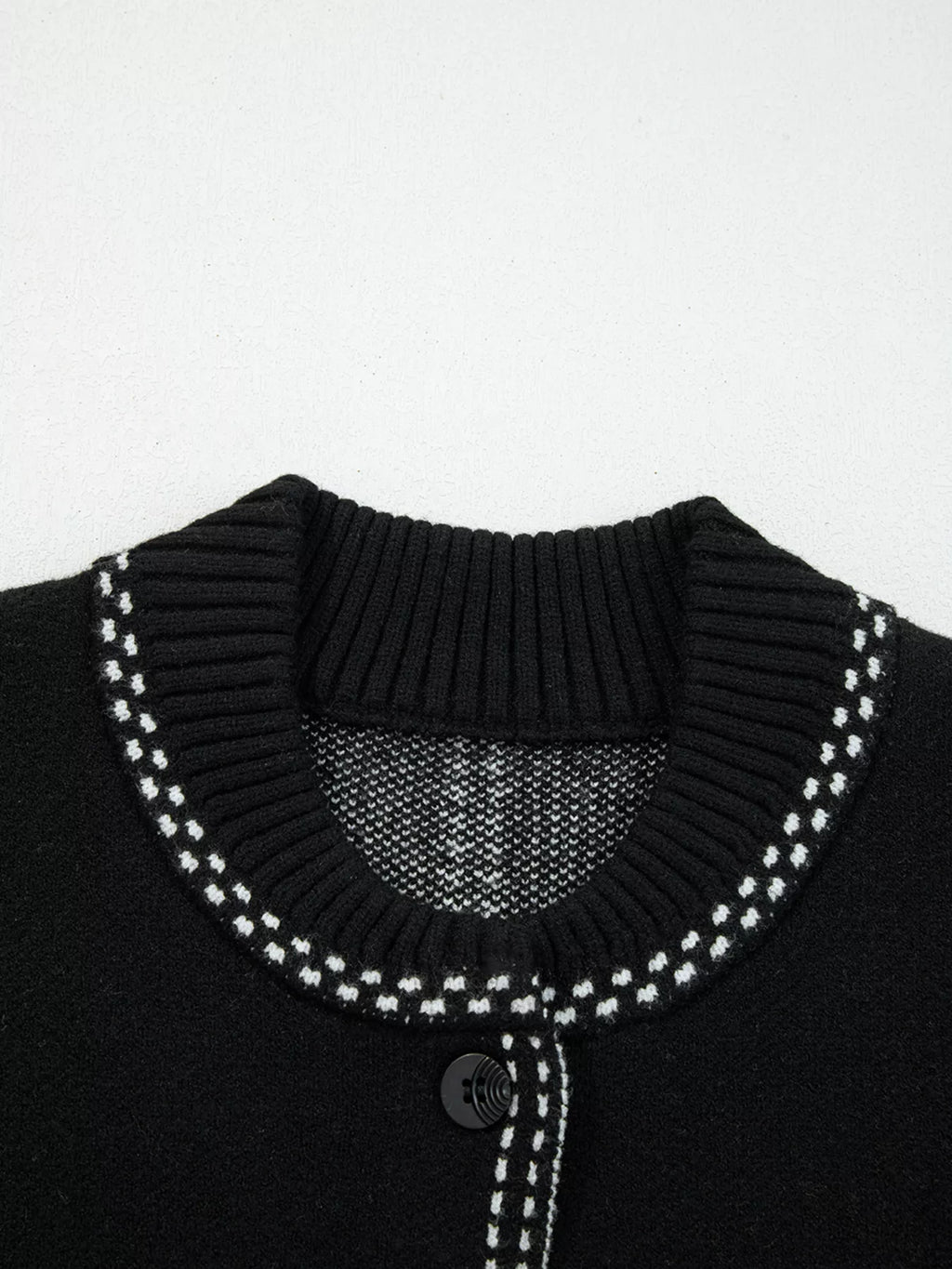 Contrast Trim Button up Sweater Cardigan by SYNZ – view 6