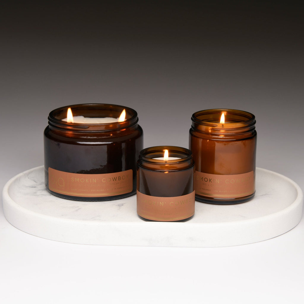 Smokin' Cowboy Soy Blend Candle — Sandalwood, Leather, Iris by Bia Candle Co – view 3