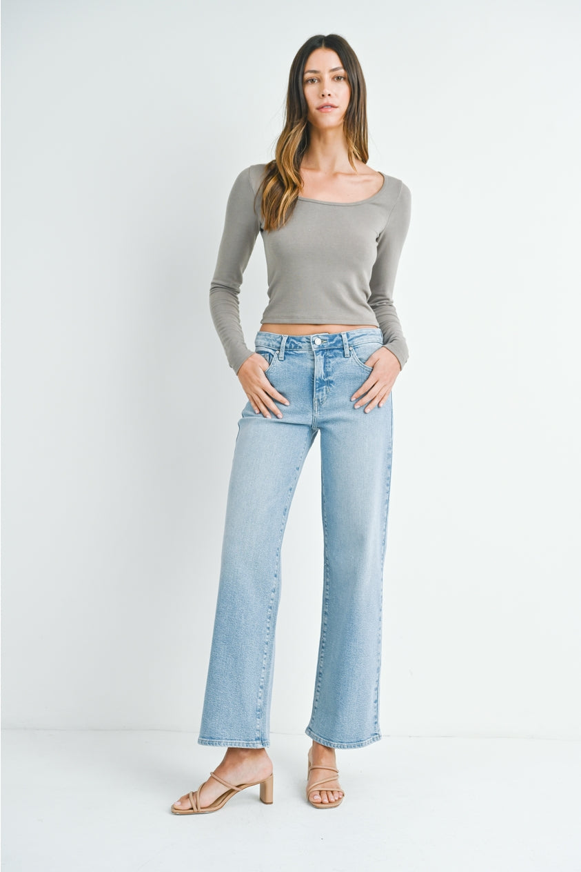 【mnem】Forden Low Wide Denim Organic Cotton Wide Leg Denim – La Garçonne