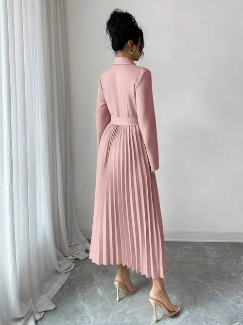 Blazer-Style Pleated Midi Dress by Ilvira – view 2