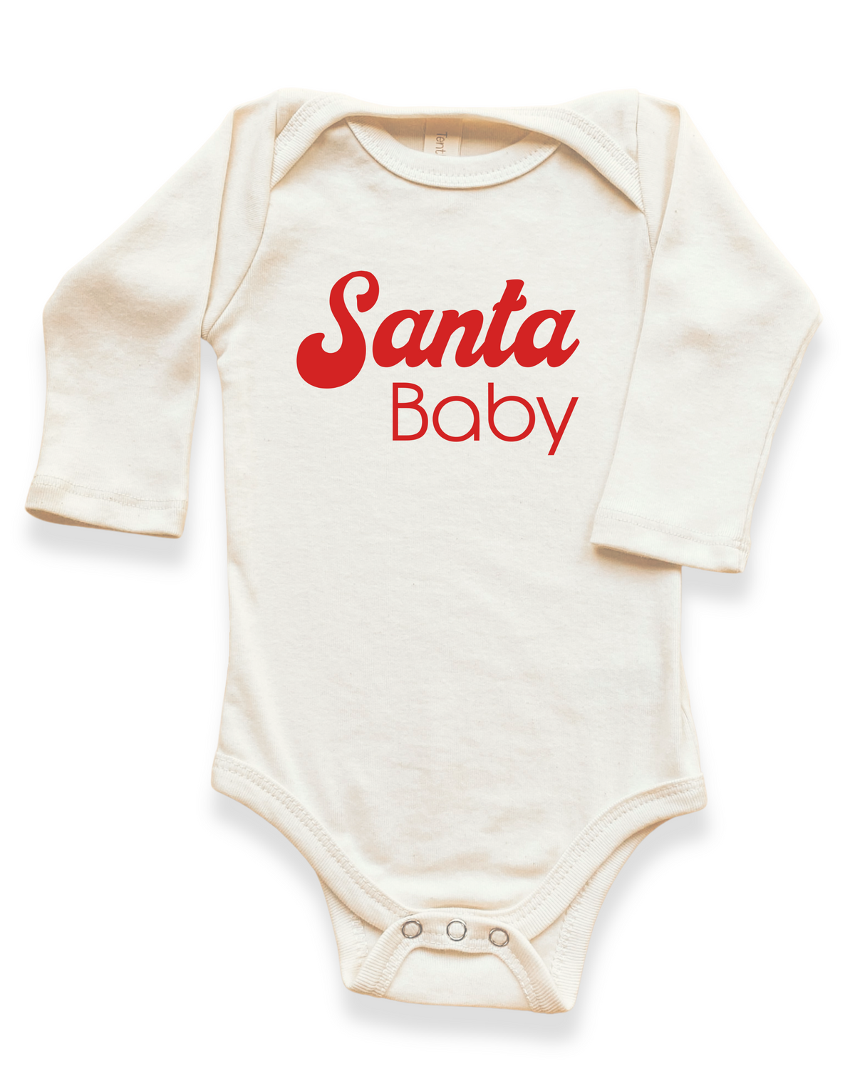 Santa Baby Organic Baby Bodysuit Long Sleeve by Tenth & Pine – view 2