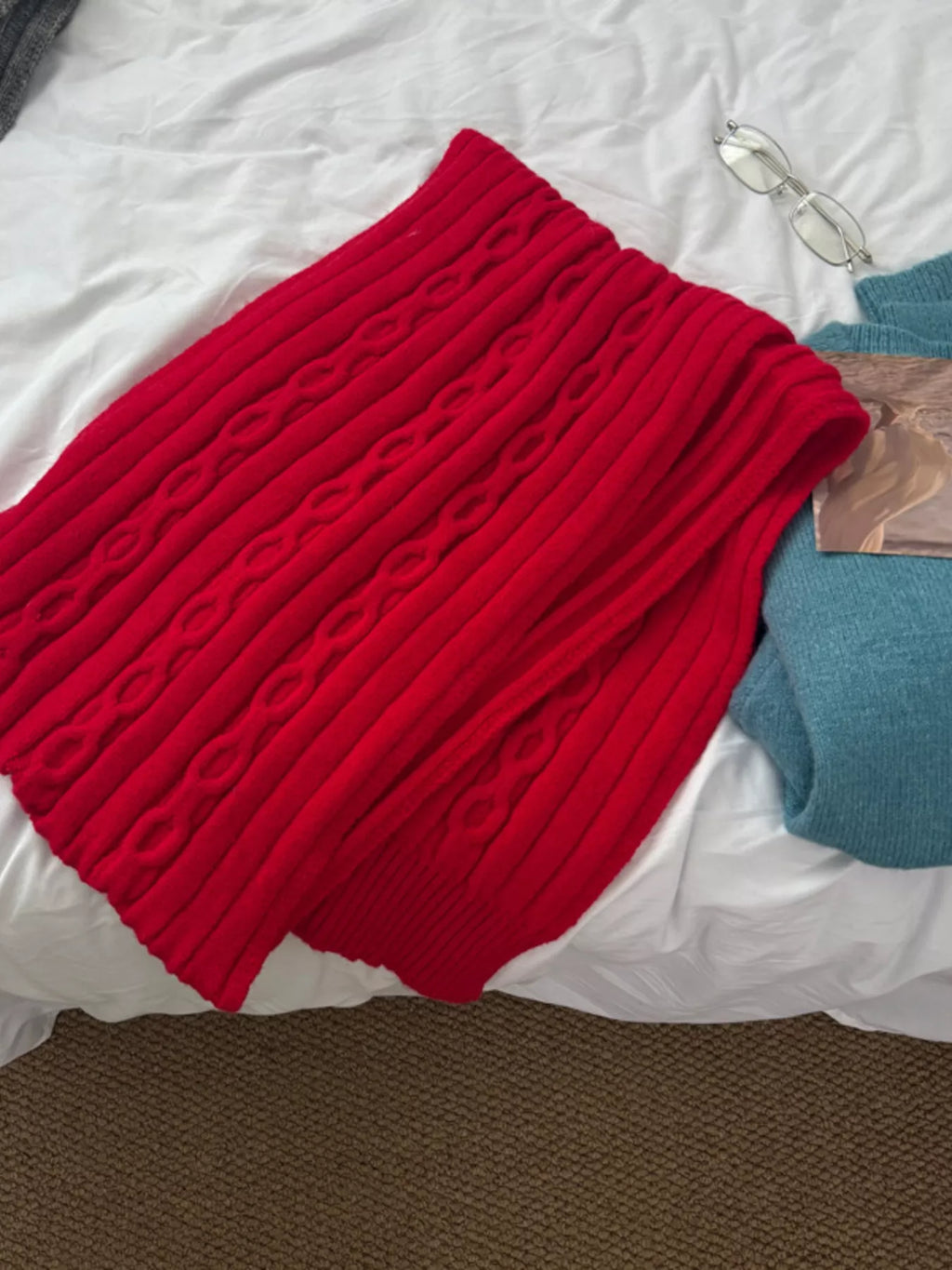 Textured Knit Winter Scarf – view 2