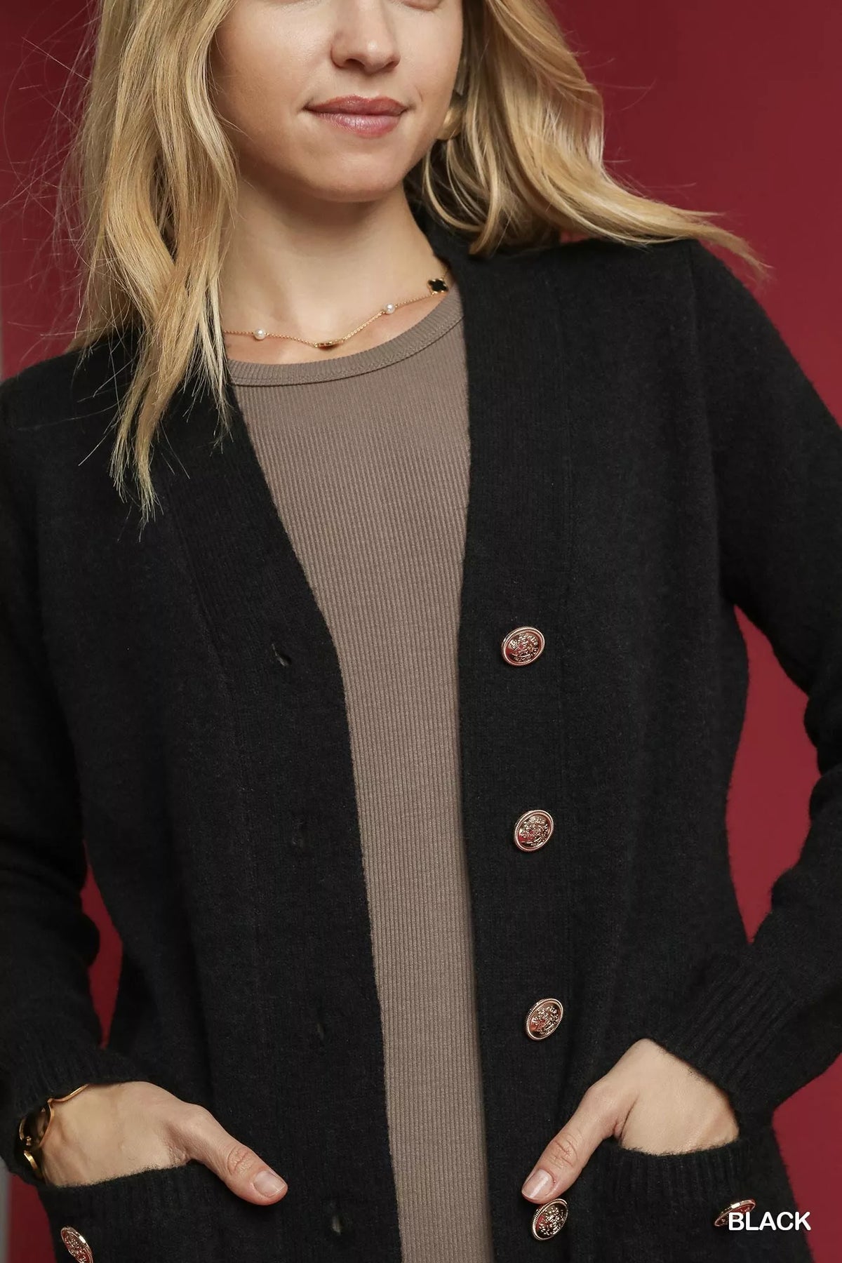 Umgee Button-Down Longline Sweater Cardigan with Front Pockets by Umgee USA – view 5