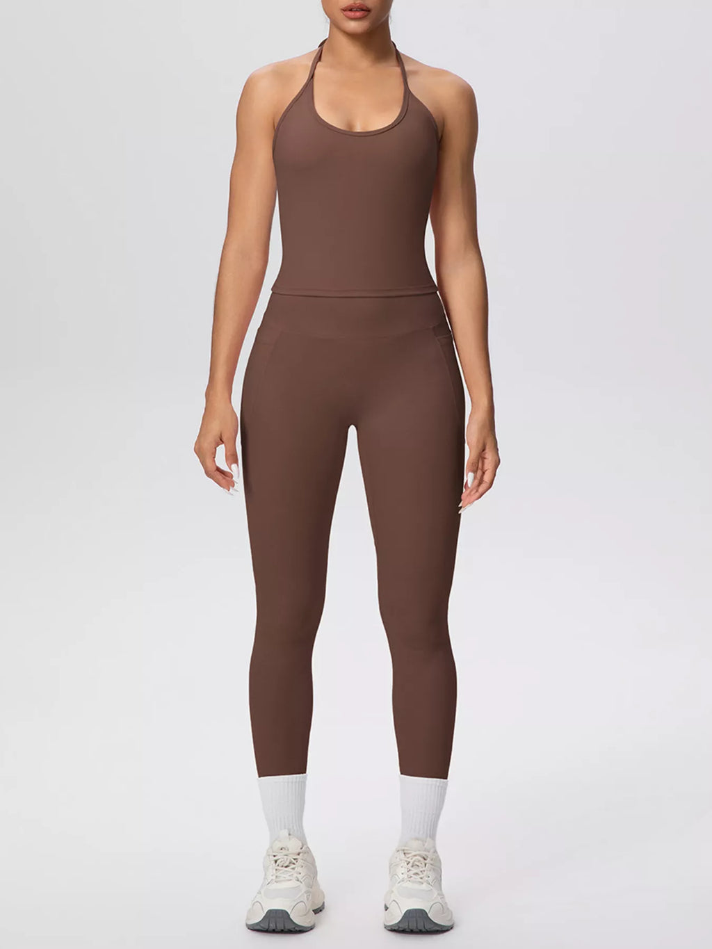 Halter Neck Cami and High-Waisted Leggings Active Set by Lucifera – view 16