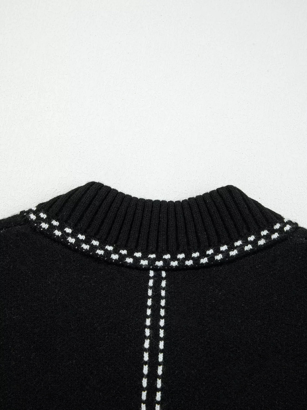 Contrast Trim Button up Sweater Cardigan by SYNZ – view 7