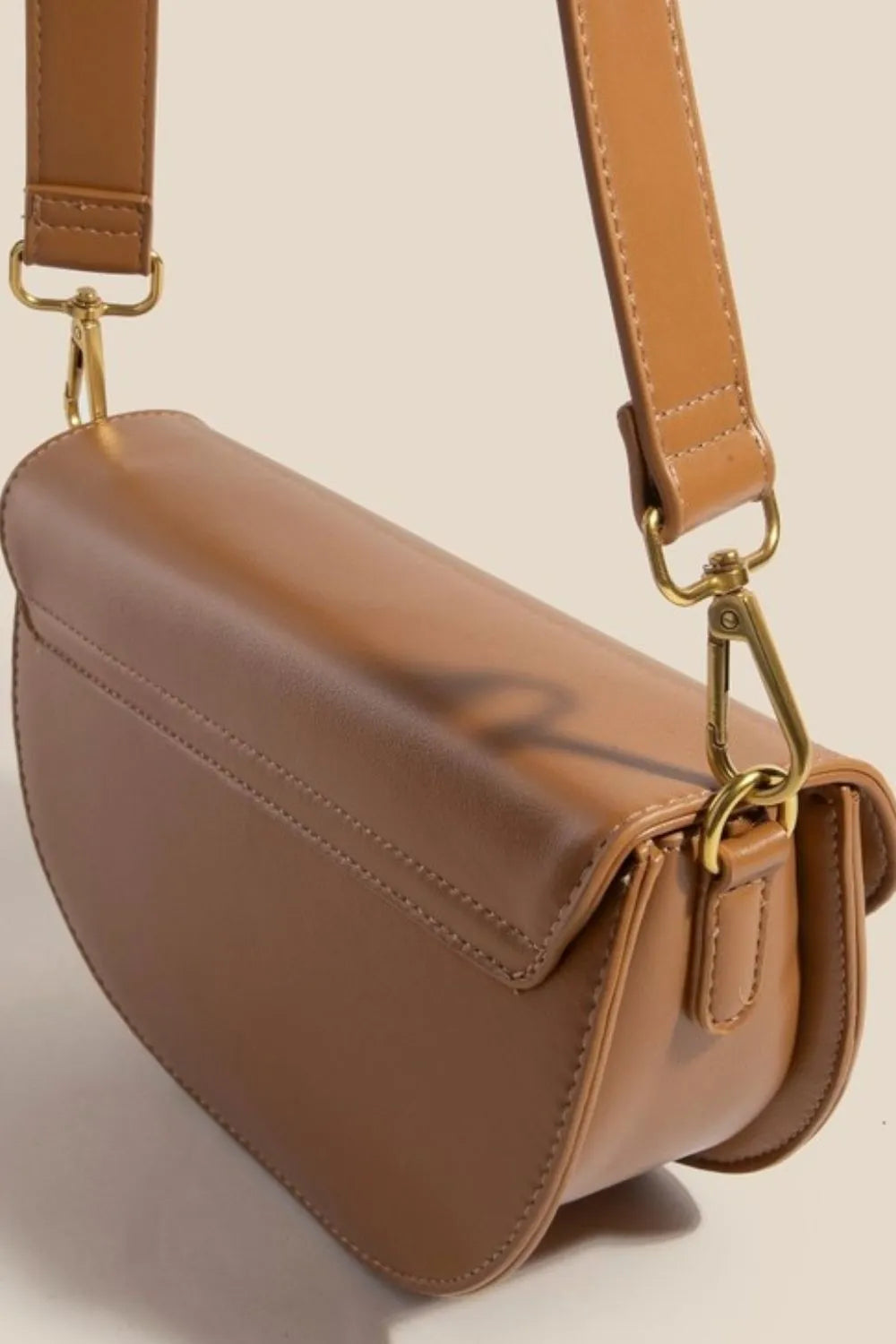 Fame Buckle Closure Crescent Faux Leather Crossbody Bag by Fame Accessories – view 4