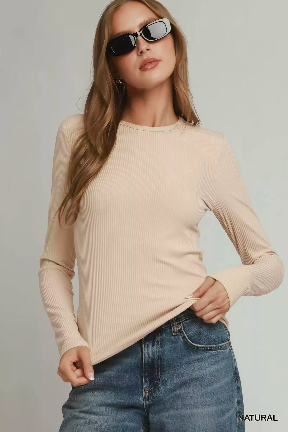 Umgee Brushed Rib Long Sleeve Top by Umgee USA