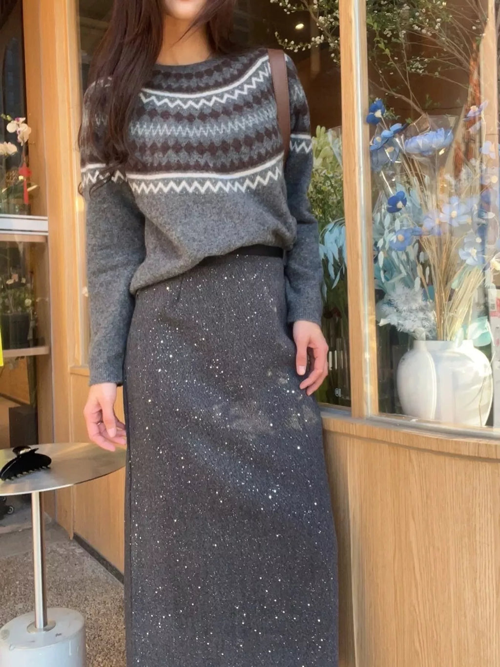 Vintage Fair Isle Pattern Knit Pullover Sweater by Sachi – view 7