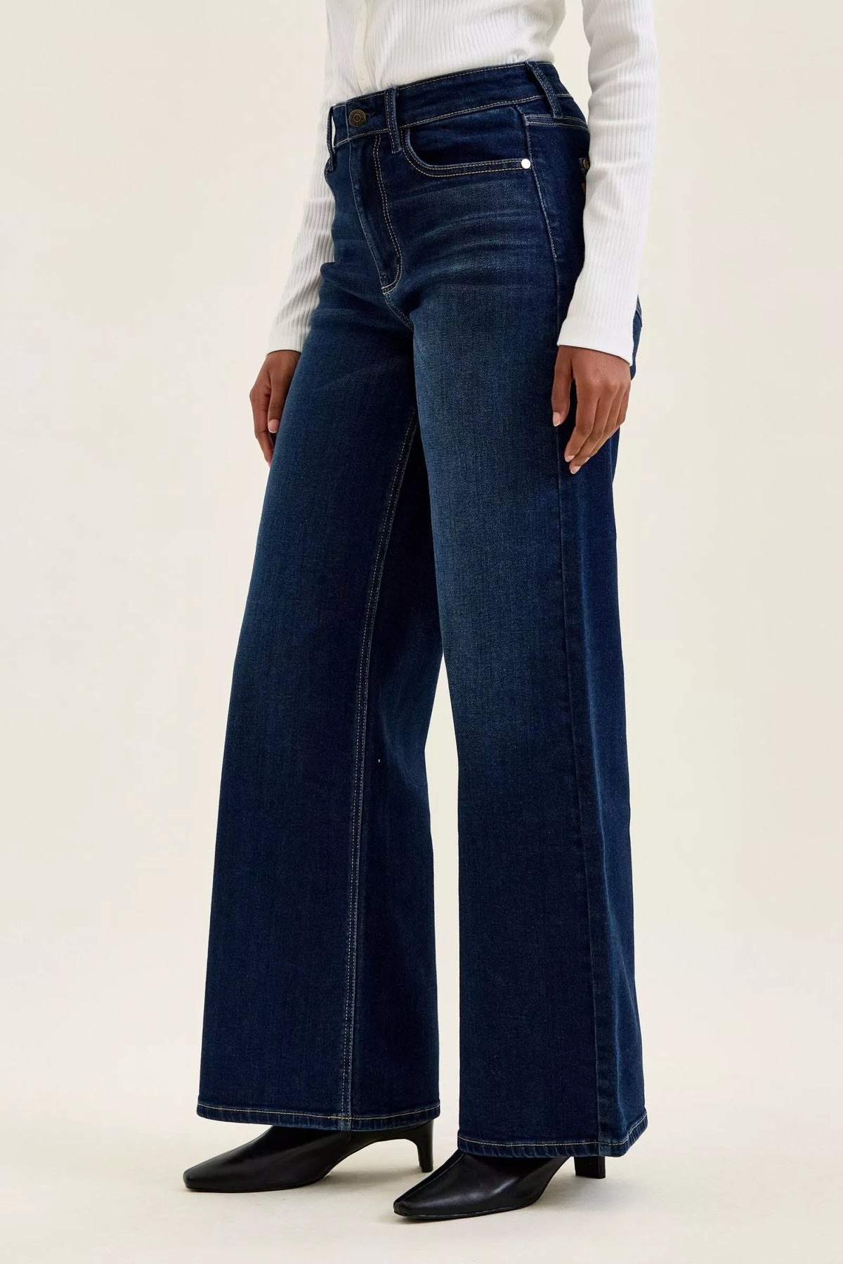 Judy Blue High-Waisted Wide-Leg Dark Wash Jeans – view 3