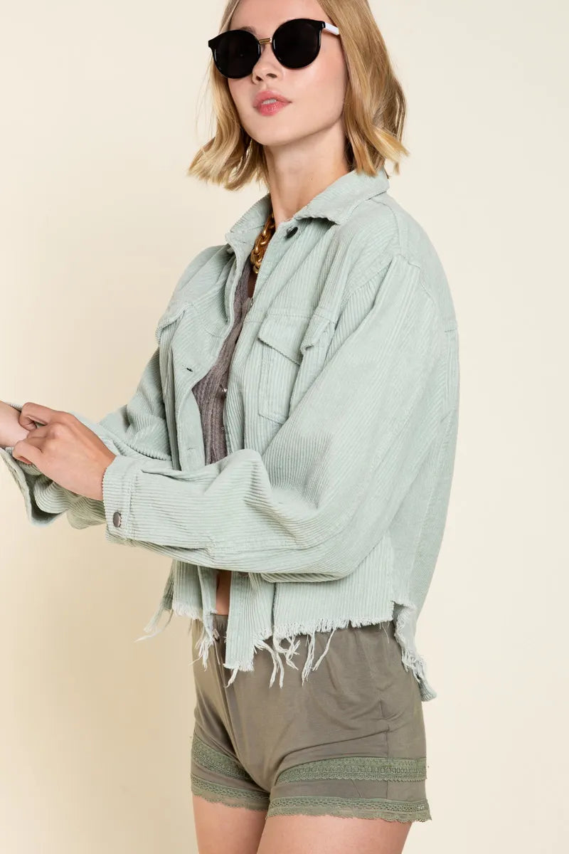 POL Button Down Corduroy Trucker Jacket – view 2