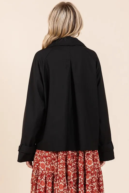 Mittoshop Double Breasted Long Sleeve Trench Coat Jacket – view 6