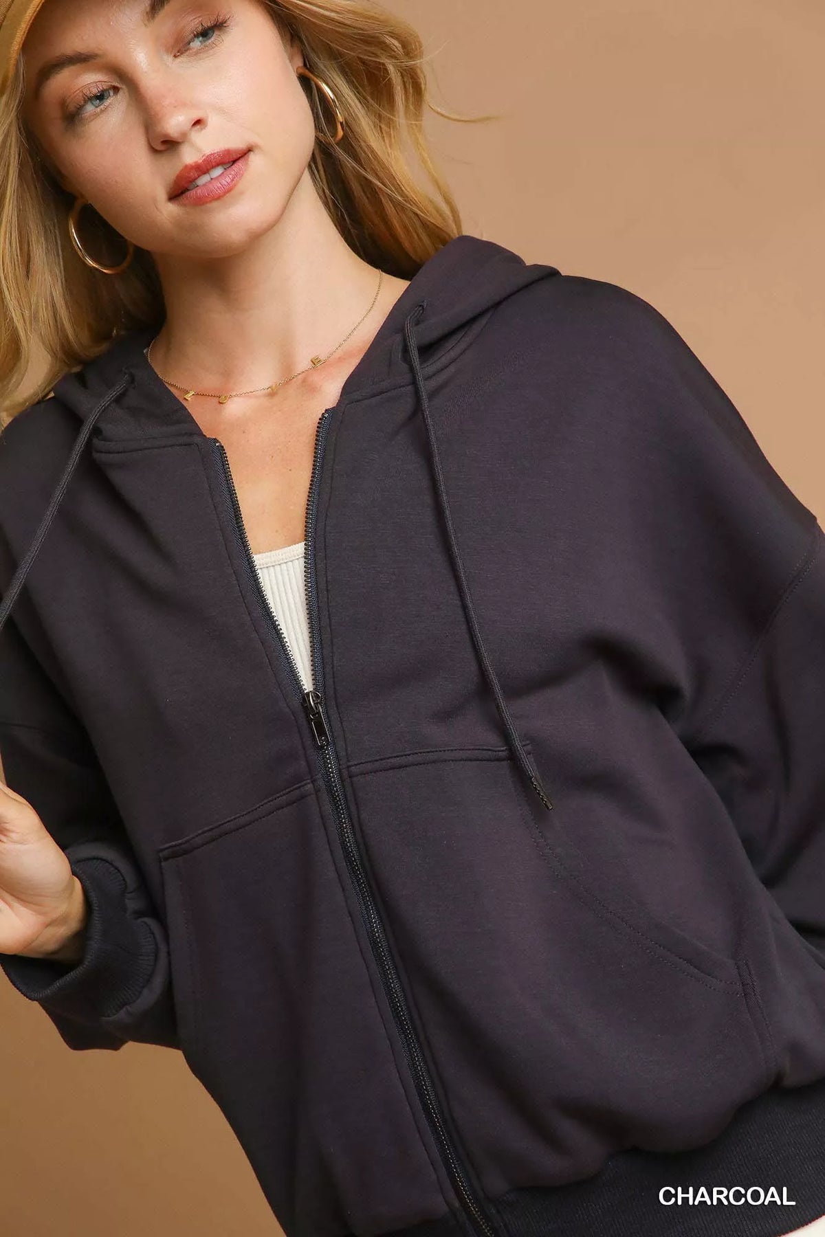 Umgee Zip-Up Fleece Hooded Jacket by Umgee USA – view 4
