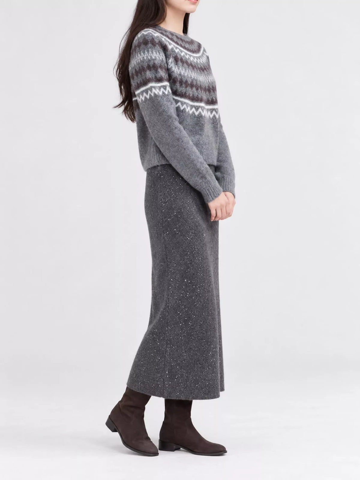 Vintage Fair Isle Pattern Knit Pullover Sweater by Sachi – view 8