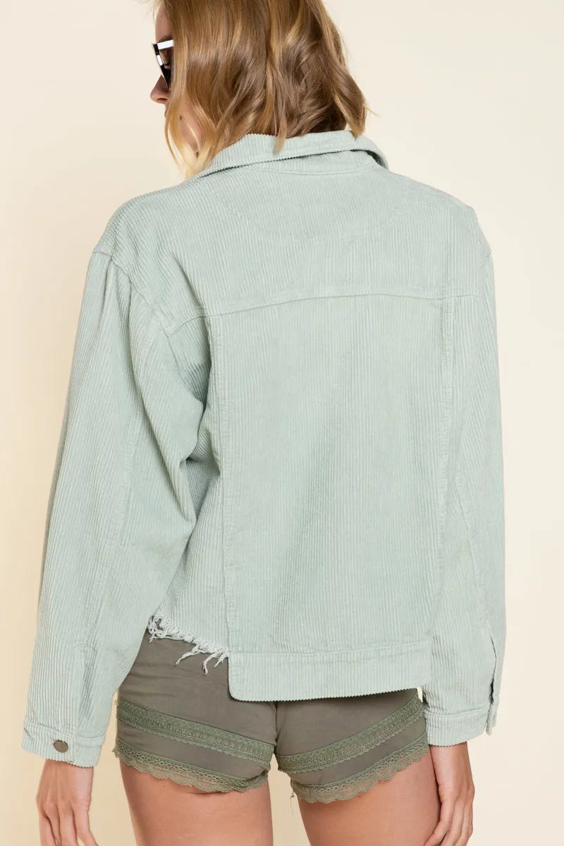 POL Button Down Corduroy Trucker Jacket – view 3