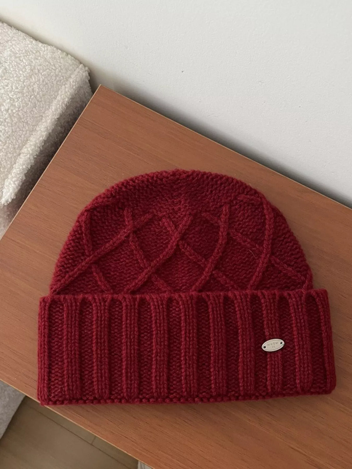 Wool Cozy Knit Beanie Hat – view 3
