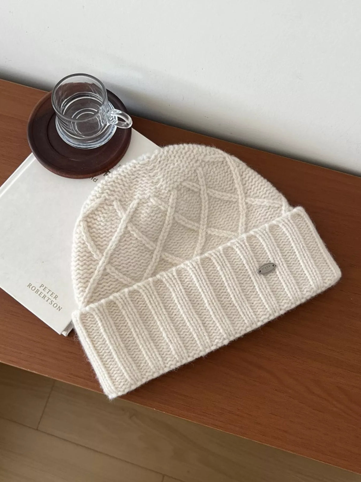 Wool Cozy Knit Beanie Hat – view 2