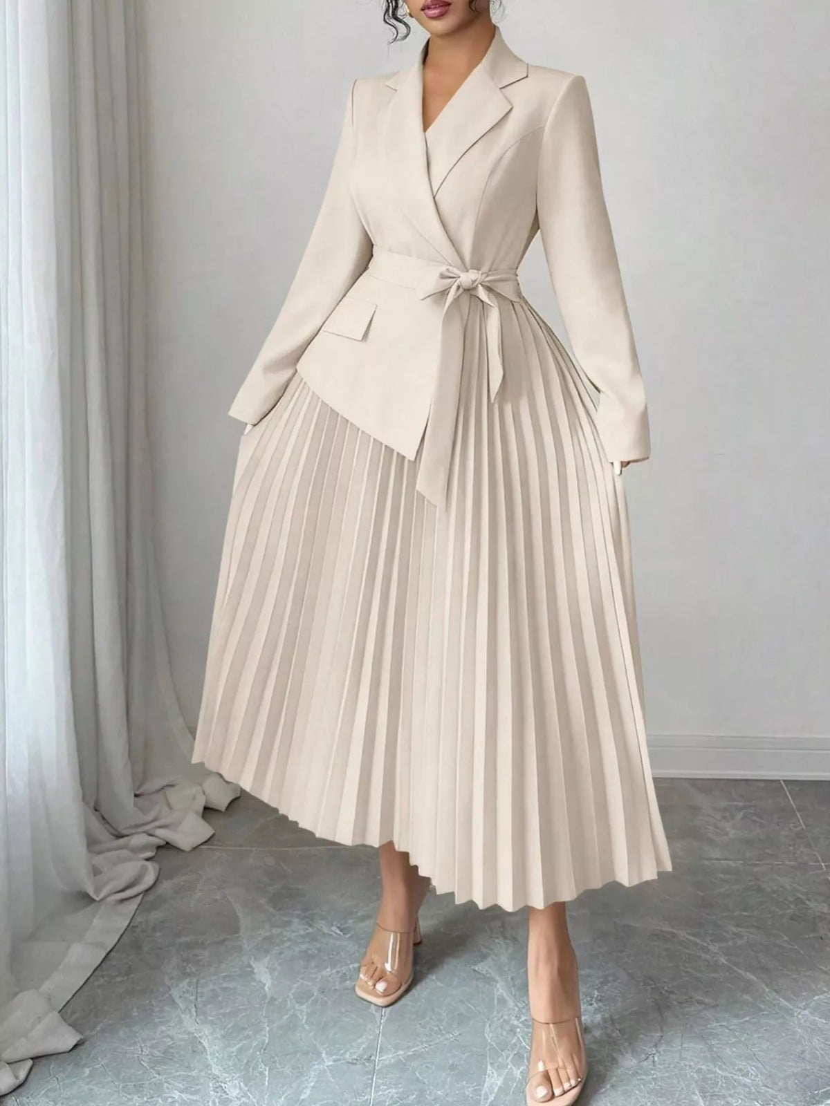 Blazer-Style Pleated Midi Dress by Ilvira – view 5