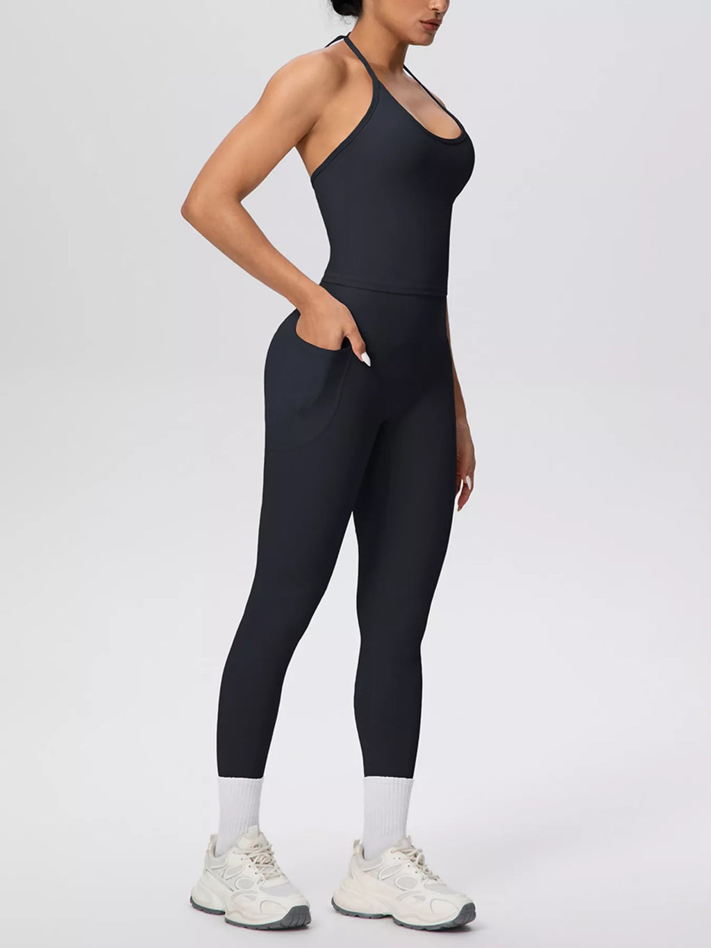 Halter Neck Cami and High-Waisted Leggings Active Set by Lucifera – view 11