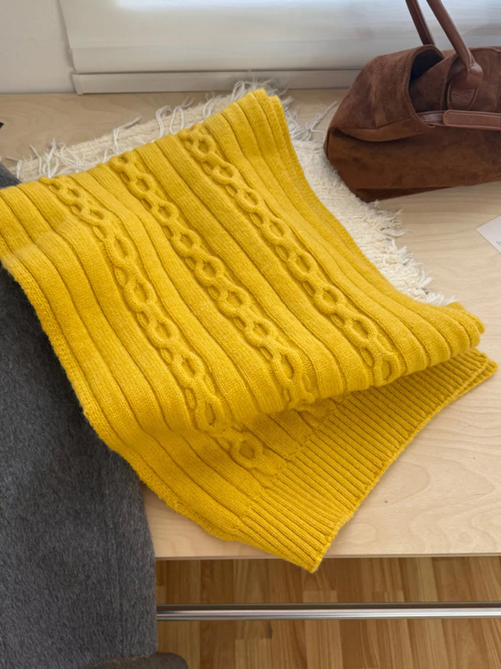 Textured Knit Winter Scarf – view 9