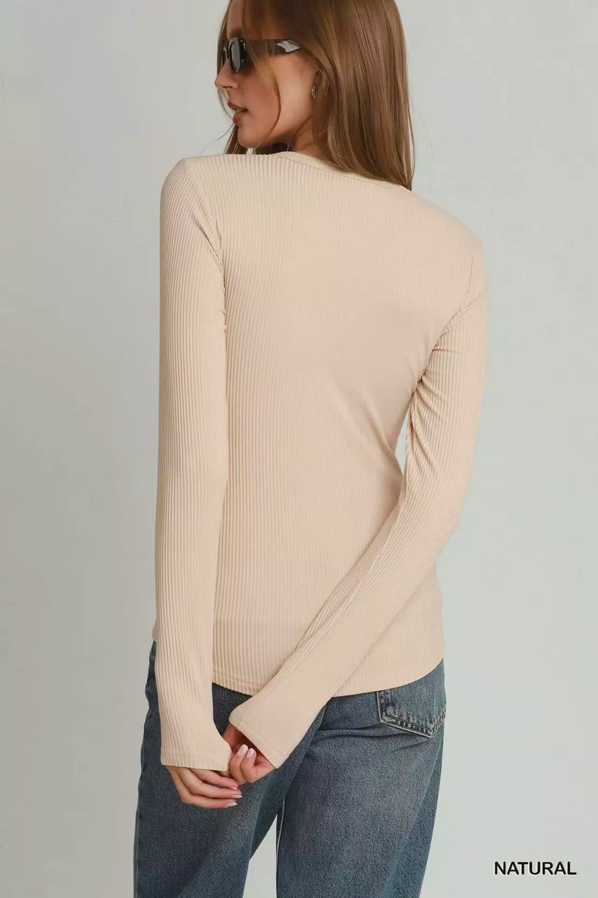 Umgee Brushed Rib Long Sleeve Top by Umgee USA – view 3