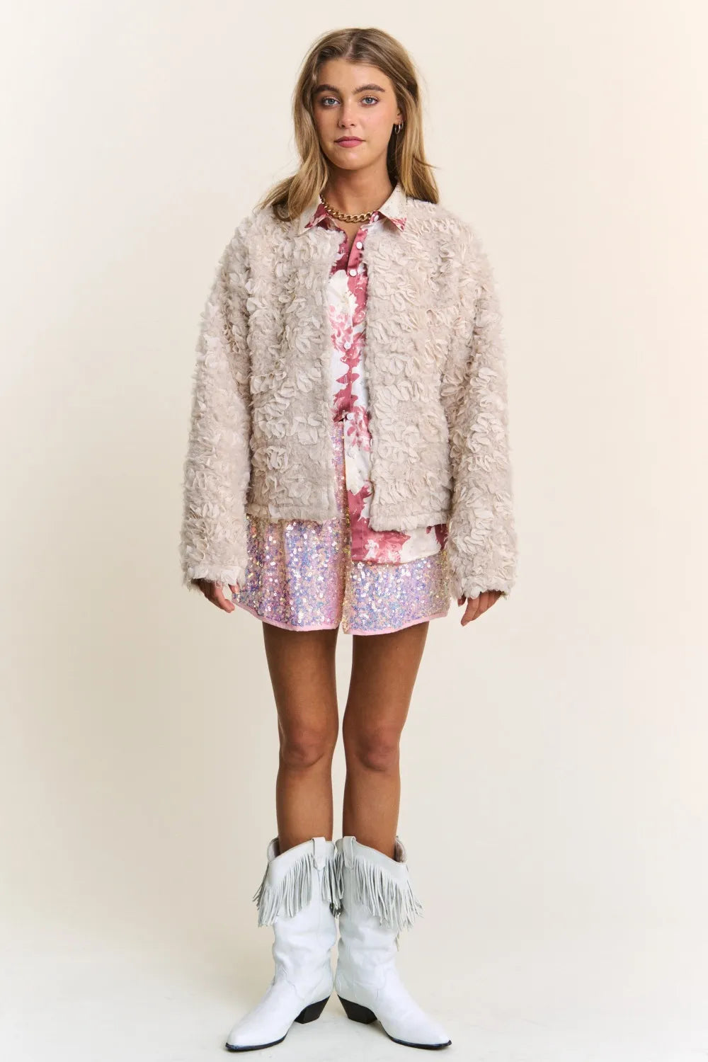 J.NNA Mixed Fabric Chic Jacket – view 5