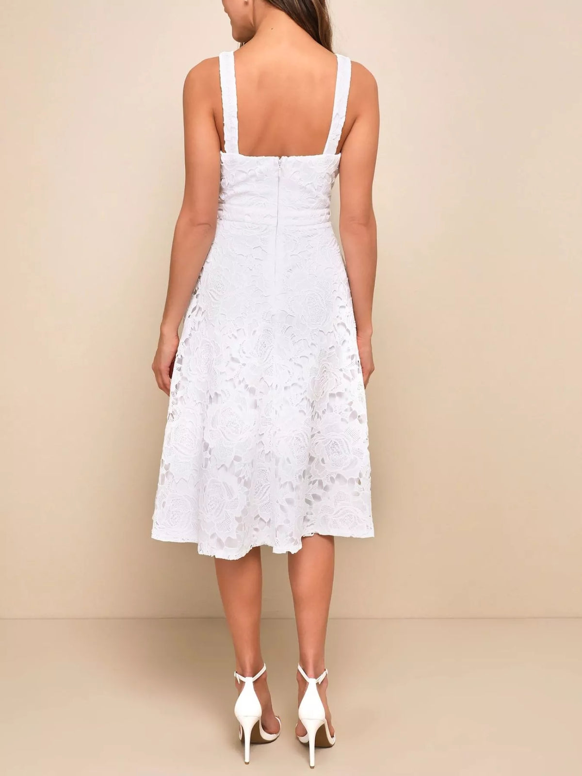 Lace A-Line Midi Dress by Elegant Edge – view 4