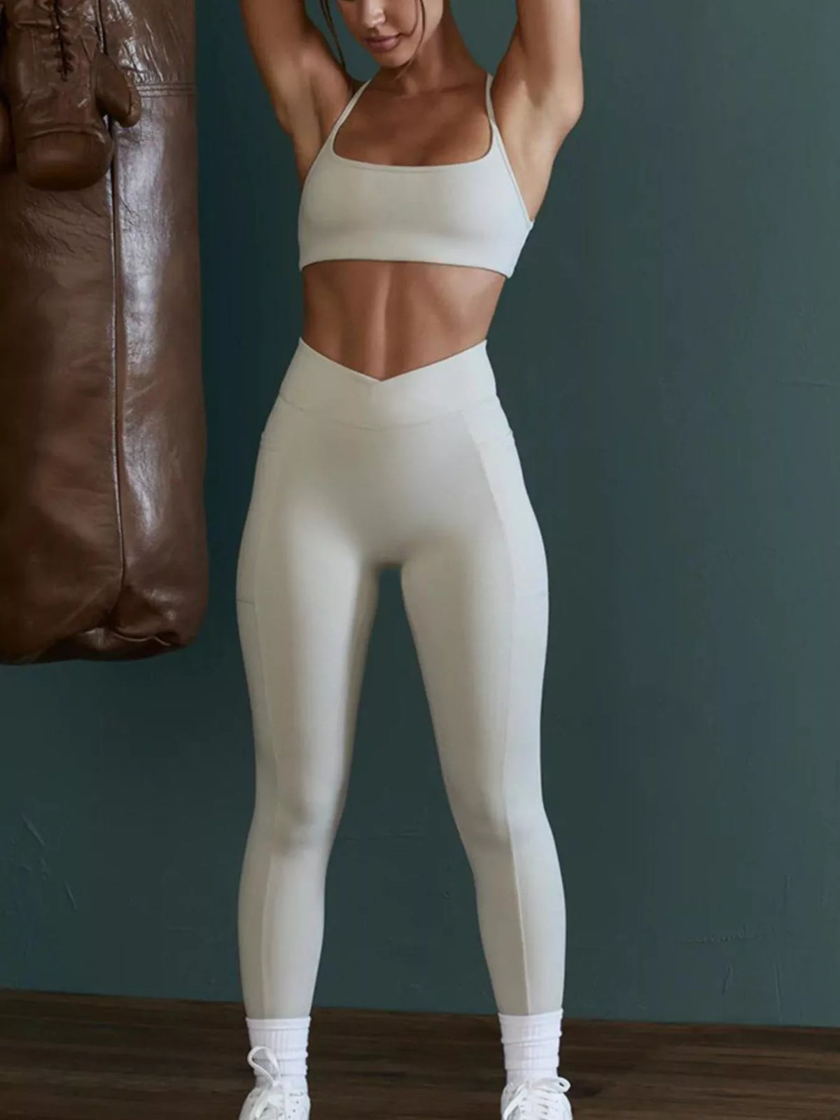 Seamless Cross-Waist Cami and Leggings Active Set by Lanvender Q – view 3