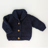 Shawl Collar Indigo Cardigan Sweater