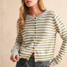 Striped Button Front Cardigan
