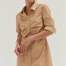 Danni Cut-Out Poplin Shirt Dress