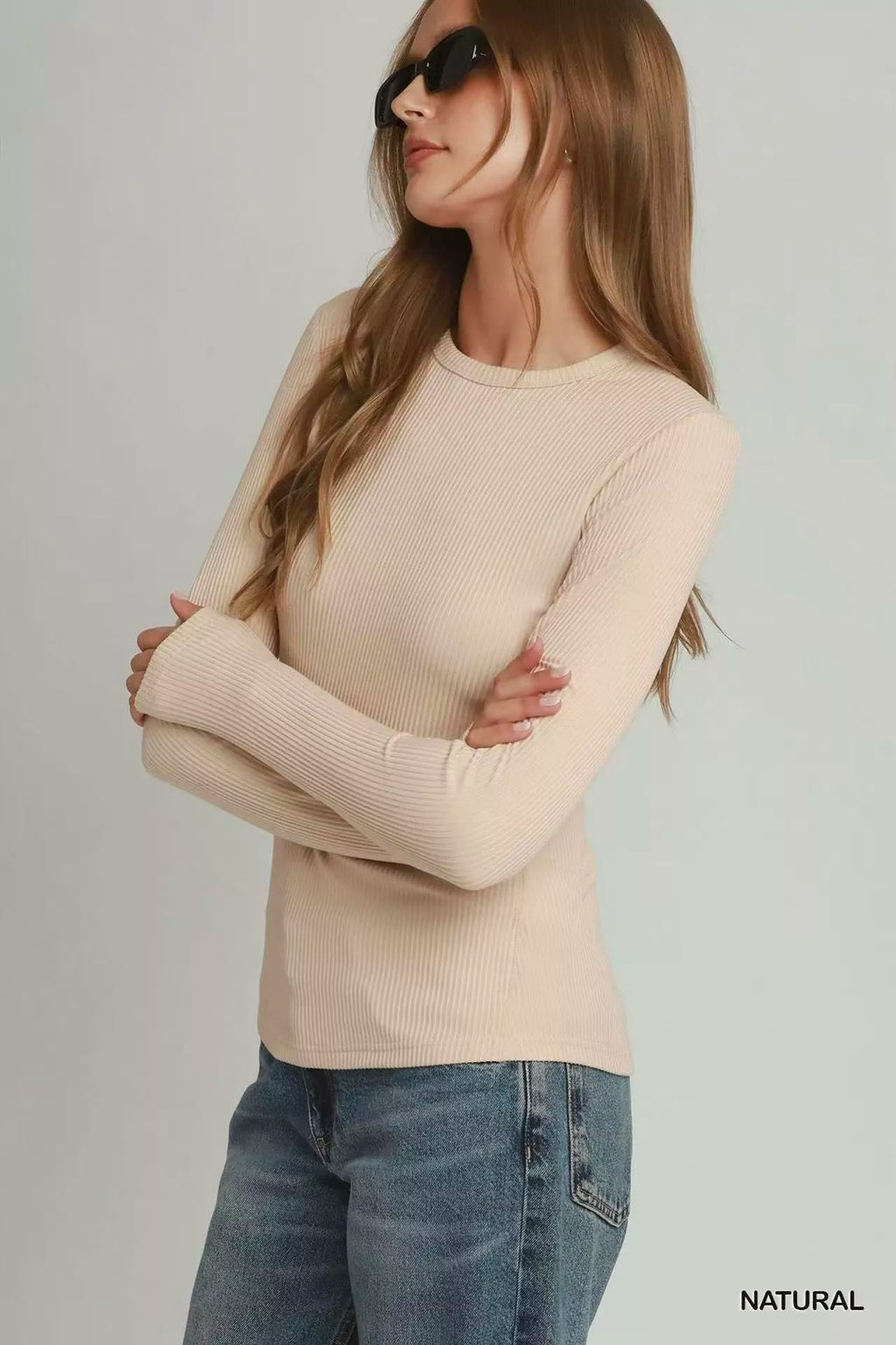 Umgee Brushed Rib Long Sleeve Top by Umgee USA – view 2