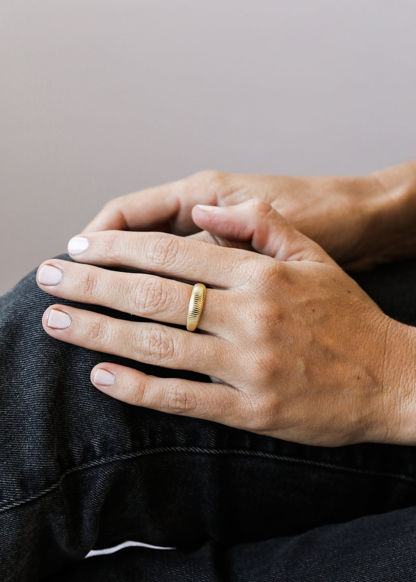 Gold Ridged Rings Images Gold Ridged Ring | Fashion Ring for Women & Statement Jewelry – Forth ...