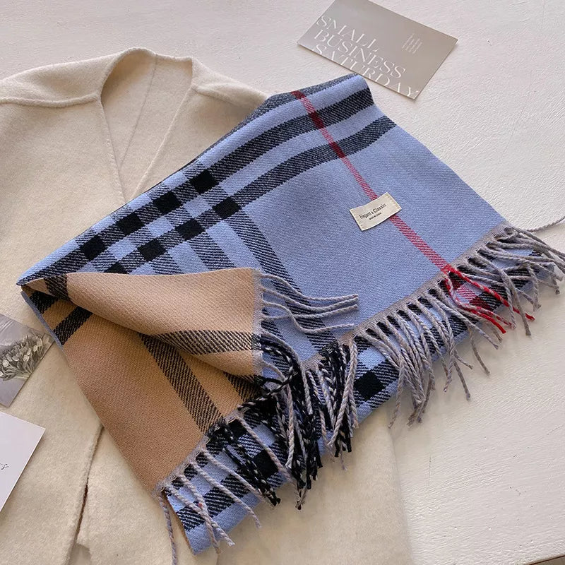 Plaid Fringe Winter Scarf – view 5