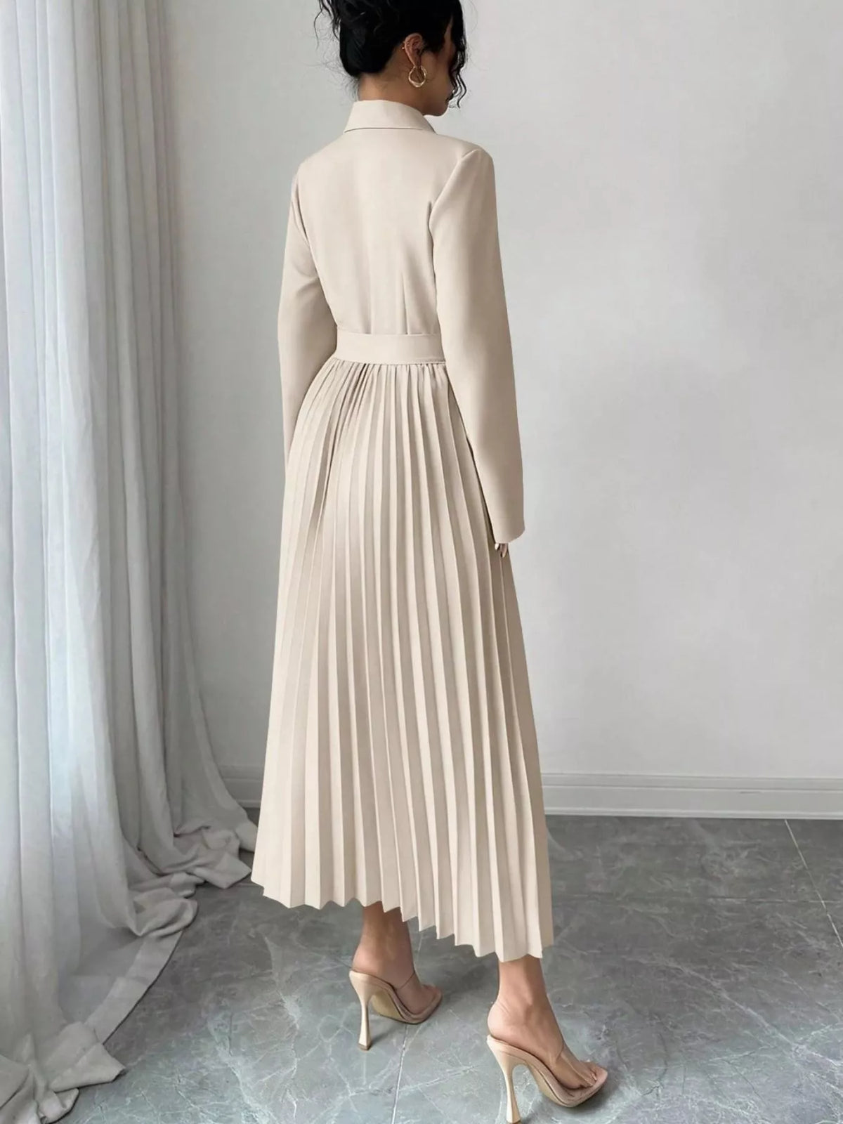 Blazer-Style Pleated Midi Dress by Ilvira – view 6