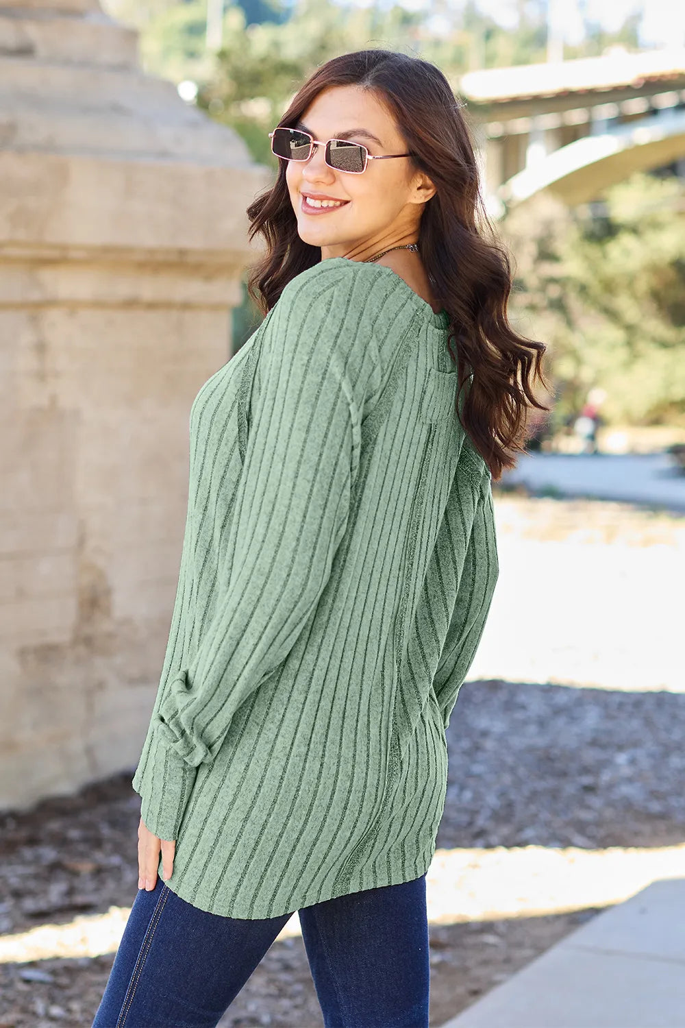 Basic Bae Full Size Ribbed Round Neck Long Sleeve Knit Top – view 9