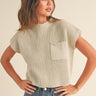 Half High Neck Sweater Knit Top