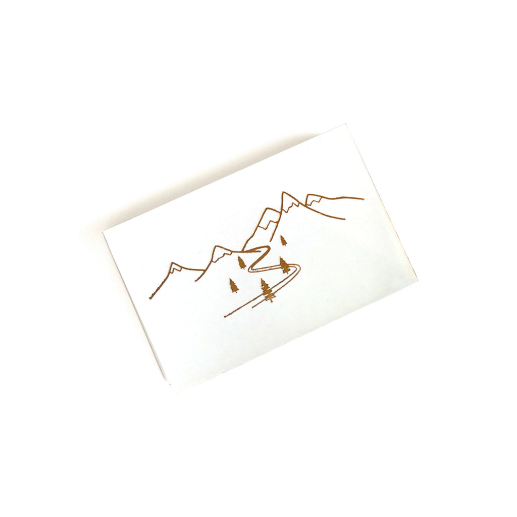 Snow Capped Mountains Gold Foil Matchbox | Hygge Gift | Cozy Candle Tool by Studio Portmanteau – view 5