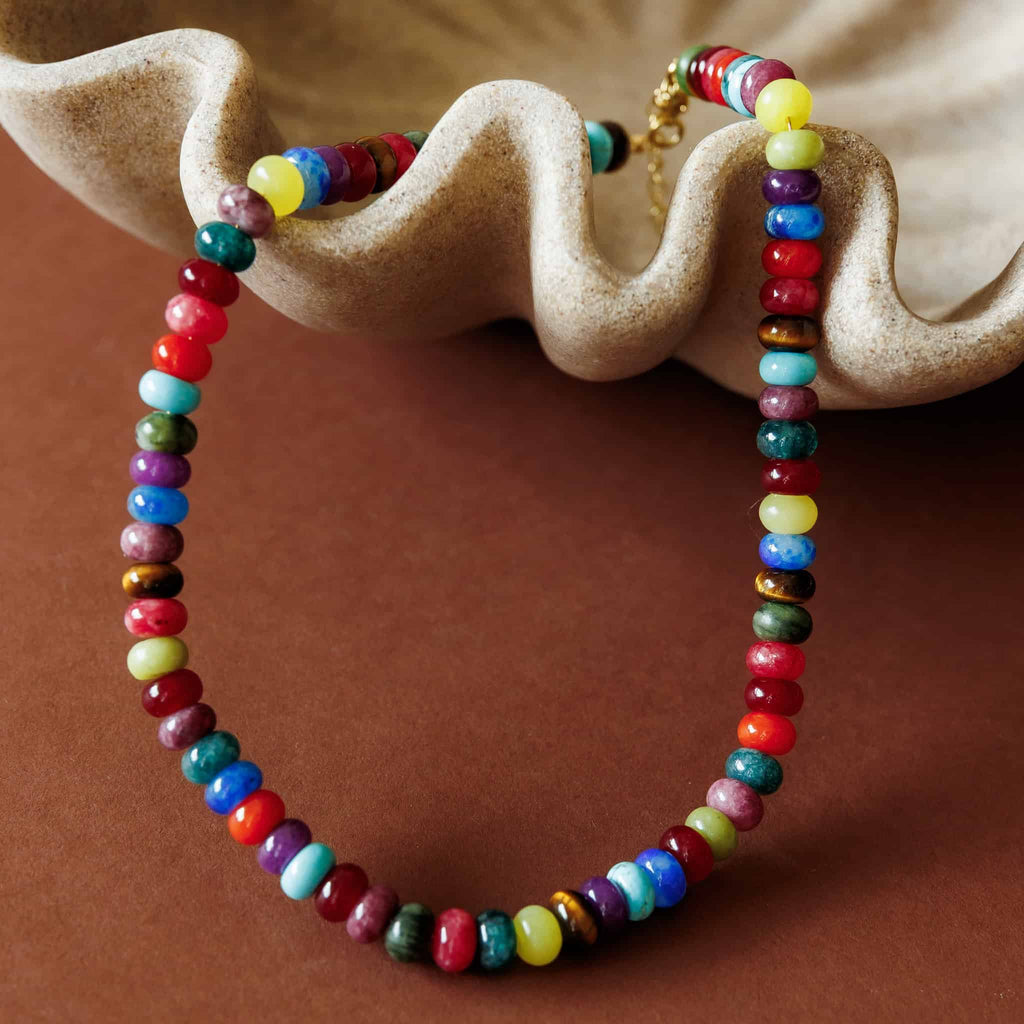 Autumn Candy Beaded Necklace by Sela Designs
