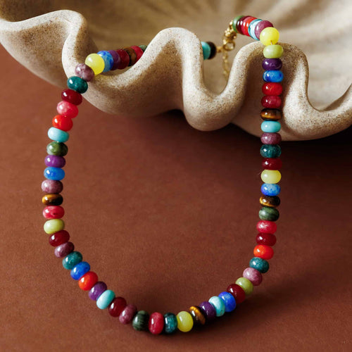 Autumn Candy Beaded Necklace by Sela Designs