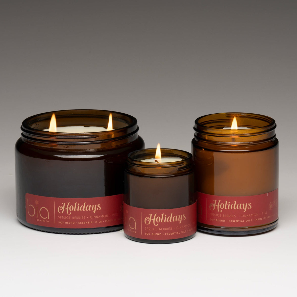 Holidays Soy Blend Candle — Cinnamon, Orange Peel, Pine & Vanilla by Bia Candle Co – view 3